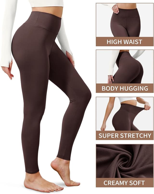 Detalle de VALANDY Creamlush high-waisted tummy control leggings for women (S-5XL) – buttery-soft yoga & lounge bottoms