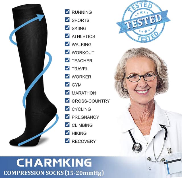 Thumbnail 4 de Charmking 15-20 mmHg Compression Socks ⚙