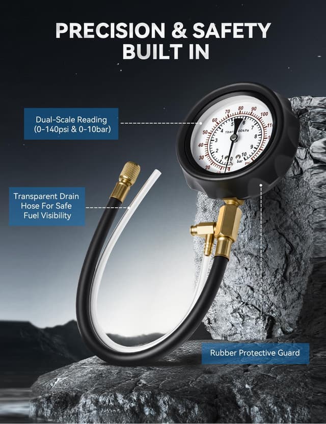 Detalle de AUTOWN Fuel Pressure Tester Kit 0-140 PSI