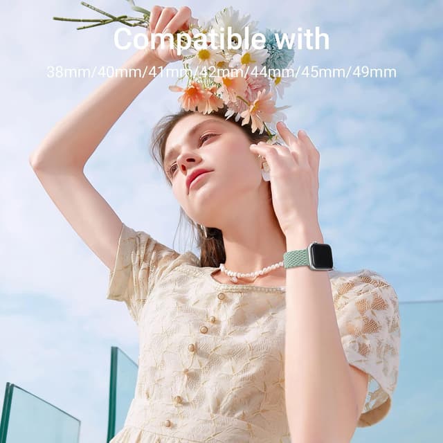 Detalle 2 de Higgs braided magnetic elastic strap for Apple Watch (38–49mm) – nylon stretch with magnetic snap clasp