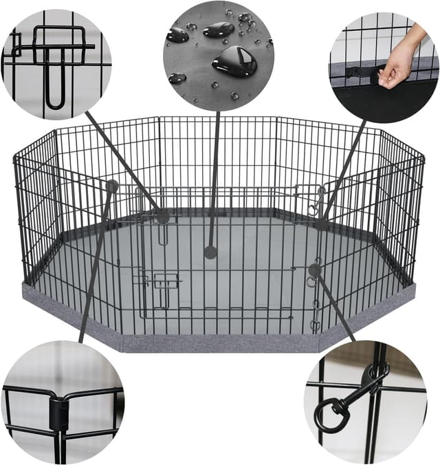 Thumbnail 1 de PETIME Foldable Dog Playpen 24" H