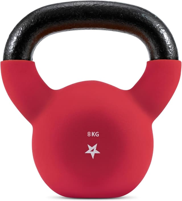 Detalle de Yes4All 2–20kg neoprene coated cast iron kettlebell set (single) with textured handle