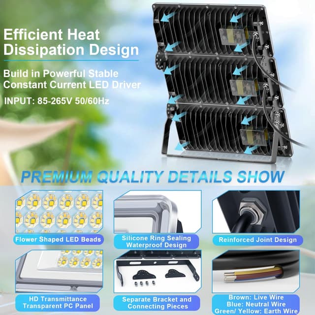 Thumbnail 1 de TASINUO LED Strahler Außen 100W