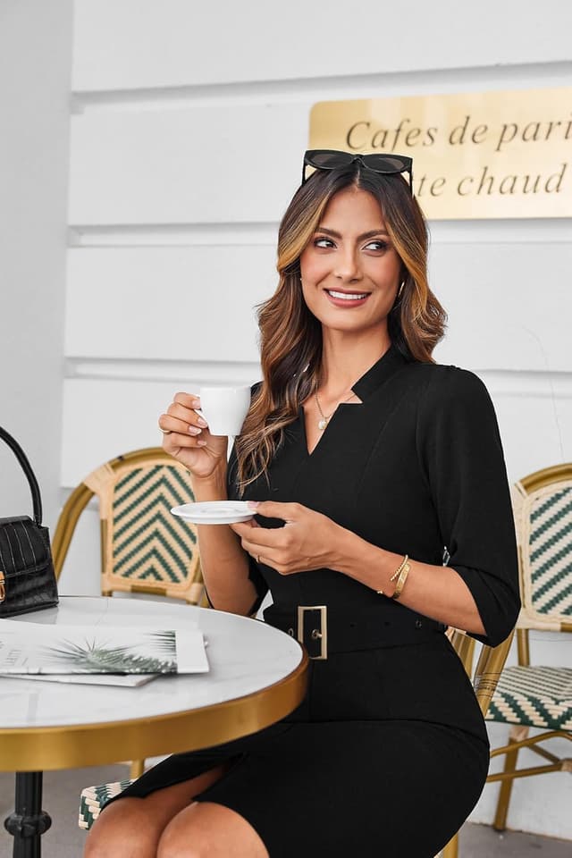 Thumbnail 4 de GRACE KARIN Women's Bodycon Sheath Dress with Belt ๐