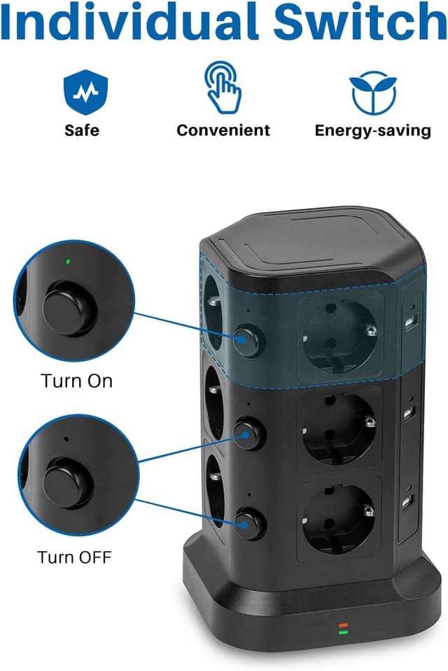 Thumbnail 3 de KOOSLA 12‑Fach Steckdosenleiste 4000W mit 6 USB 🔌