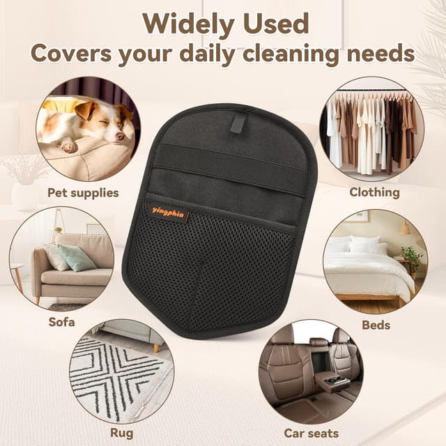 Detalle 2 de yingphia Washable Reusable Pet Hair Remover Glove (black, 1pcs)