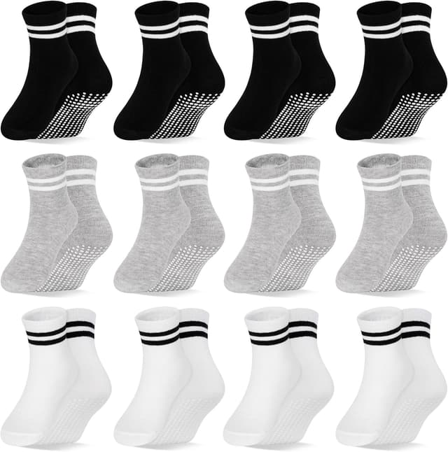 Non slip grip socks 12 pairs for toddlers