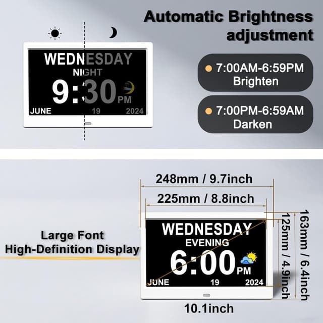 Thumbnail 5 de CAZOKASI DST Digital Clock 10.1in