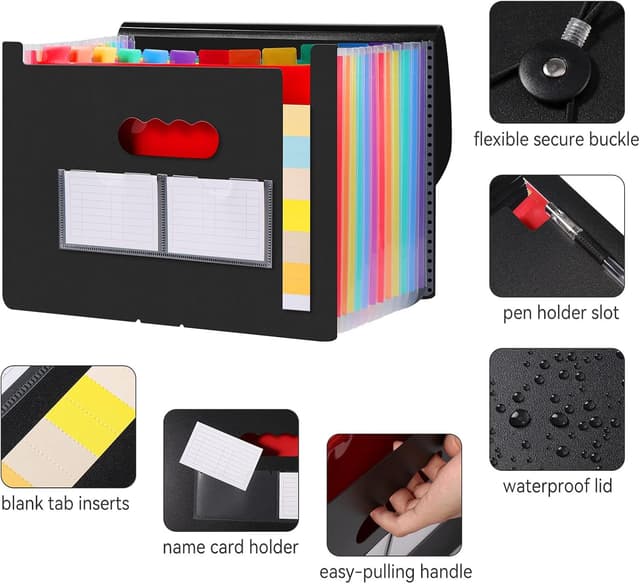 Detalle de Diboniur Cartella portadocumenti espandibile A4, 13 tasche 🗂