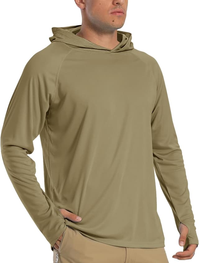 Detalle de TACVASEN Men’s UPF 50+ sun protection performance hoodie long-sleeve