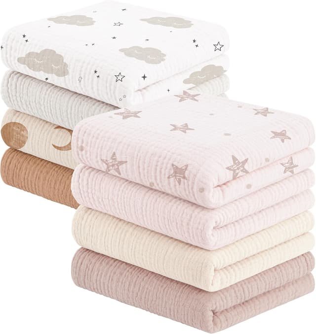 Detalle de Susurration Muslin burp cloths 60 x 60 cm, 8 pack