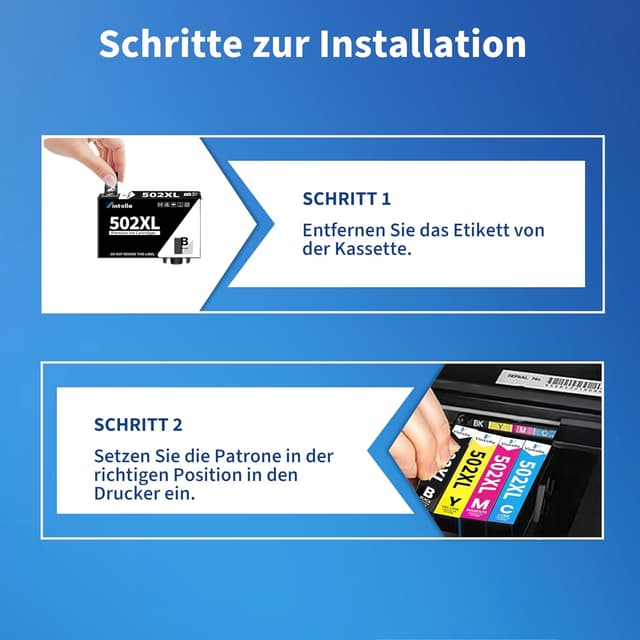 Detalle de Vintella 502XL Multipack kompatible Druckerpatronen für Epson 502/502XL (8er-Pack) für XP-5100, XP-5150 und WF-2860
