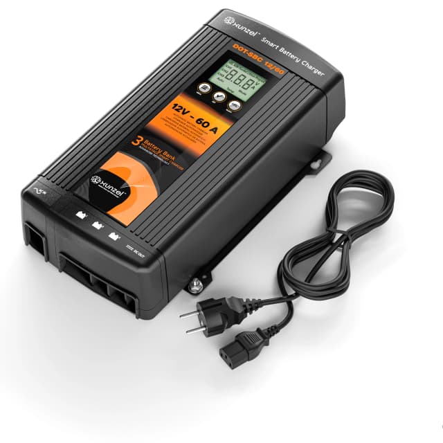 Detalle de Xunzel DOT-SBC 60A cargador de baterías 3 bancos