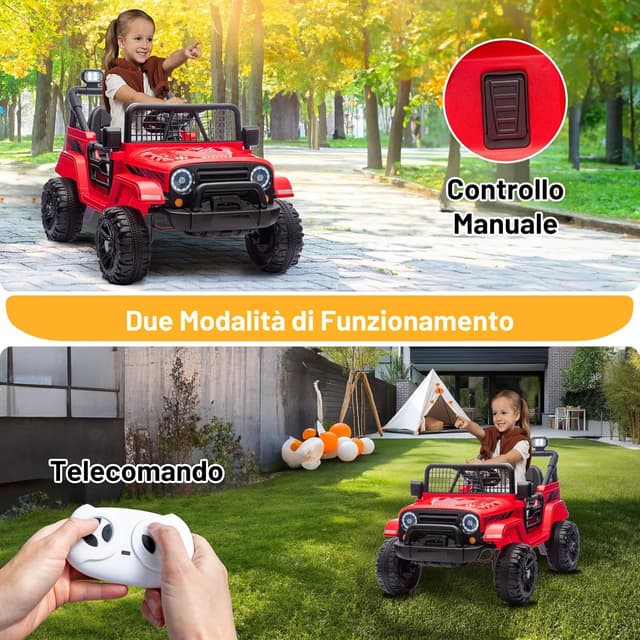 Thumbnail 3 de LALAHO Macchina Elettrica 12V Bambini Rosso 3-5 Anni