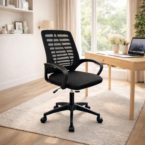 Detalle 2 de Silla ergonómica de oficina T-LOVENDO - respaldo de malla transpirable, soporte lumbar y altura regulable