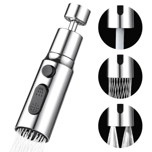 Detalle de OSDUE juego de aireador de grifo de 360° con 3 modos (M22–M24, G1/2) para cocina