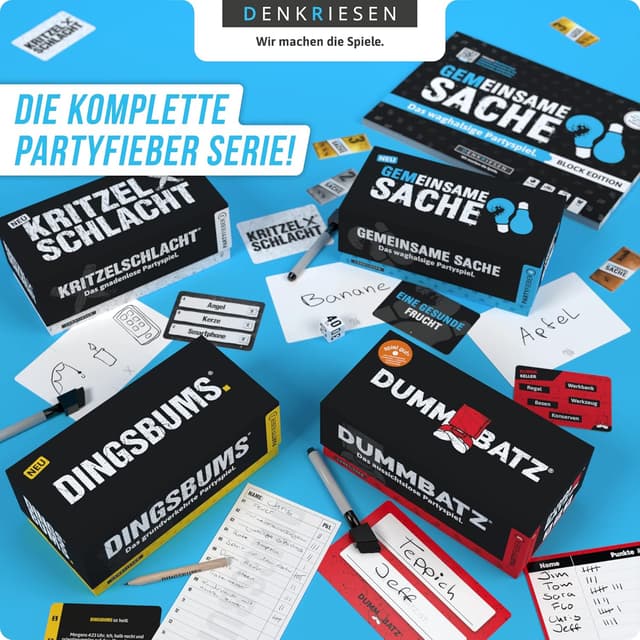 Thumbnail 6 de DENKRIESEN PARTYFIEBER „GEMEINSAME SACHE“ Partyspiel mit Überraschungseffekt (120 Wettchips, 300 Karten)