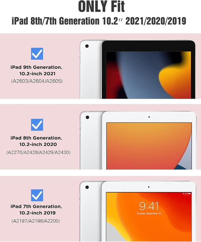 Detalle de TiMOVO Ultra-dünne Smart-Cover Hülle für iPad 7/8/9 (10,2 Zoll) mit Auto Wake/Sleep – Helles Rosa