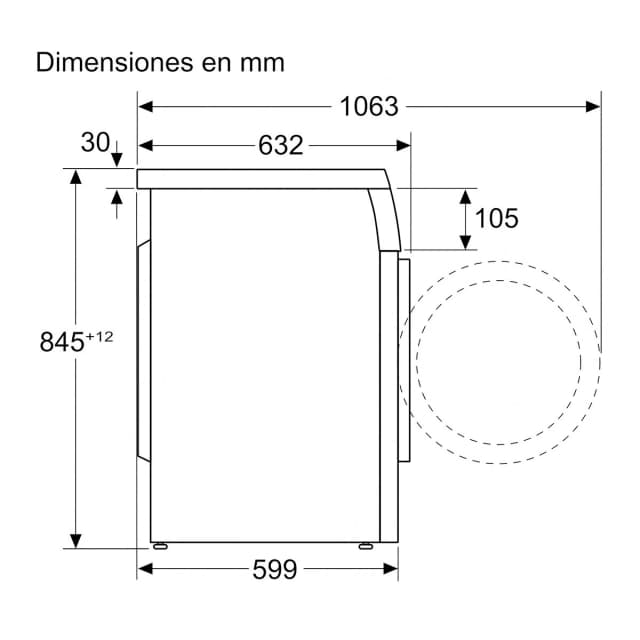 Detalle de Lavadora Bosch WUU28T8XES EcoSilence de 8 kg y 1.400 rpm (reacondicionada Grado B)
