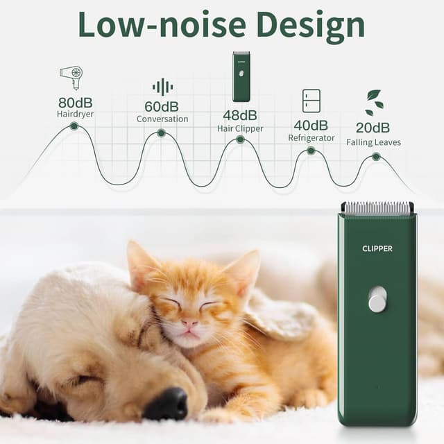 Detalle de Professional Dog Clipper & Cat Grooming Clippers with detachable ceramic blades and USB rechargeable battery