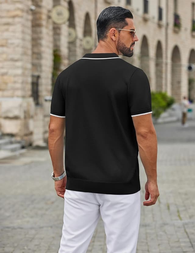 Detalle de Polo tricoté homme Coofandy Ztj008973 Classique, viscose respirante