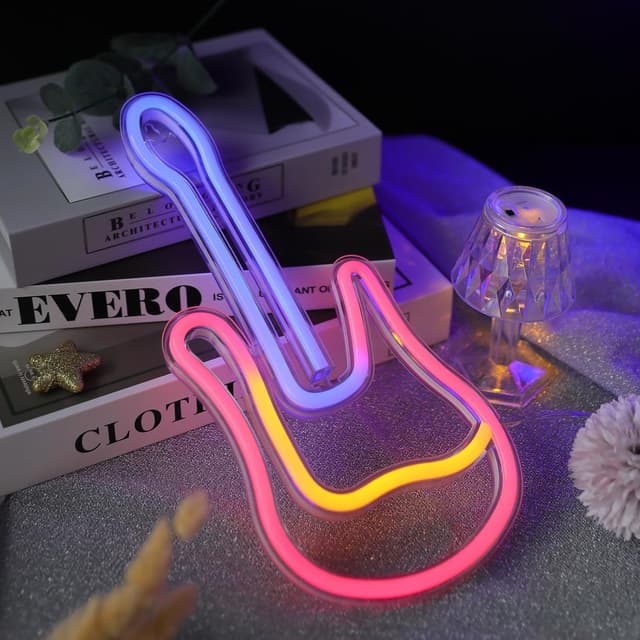 Detalle de DWOOKE Guitar neon sign LED light for music