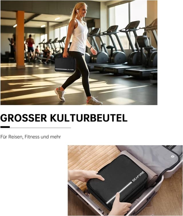 Thumbnail 5 de Seaforie Hängender Kulturbeutel 4-in-1 (groß, wasserdicht) mit 360° Haken – für Damen & Herren