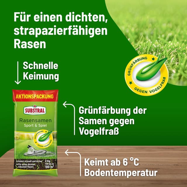 Detalle 2 de Substral Rasensamen Sport und Spiel 2 kg
