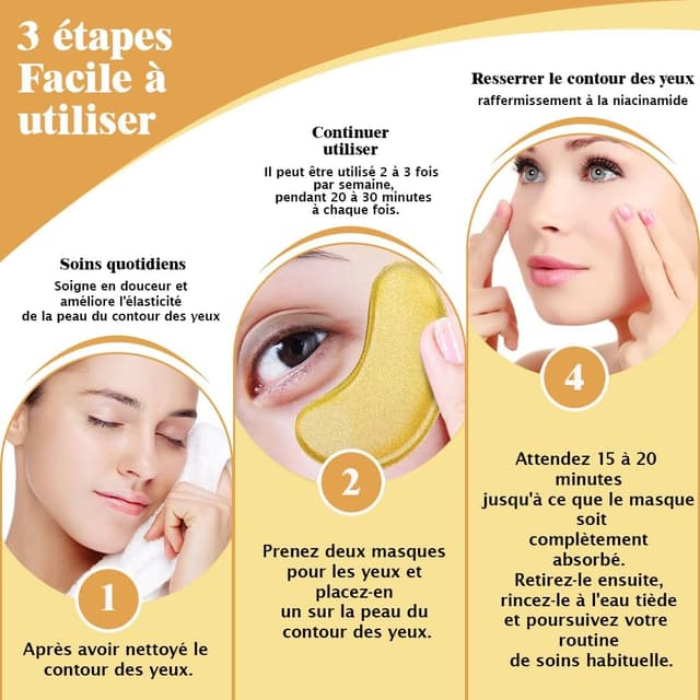 Detalle 2 de Patchs Yeux au Collagène – Masque hydratant anti-cernes (20 patchs)