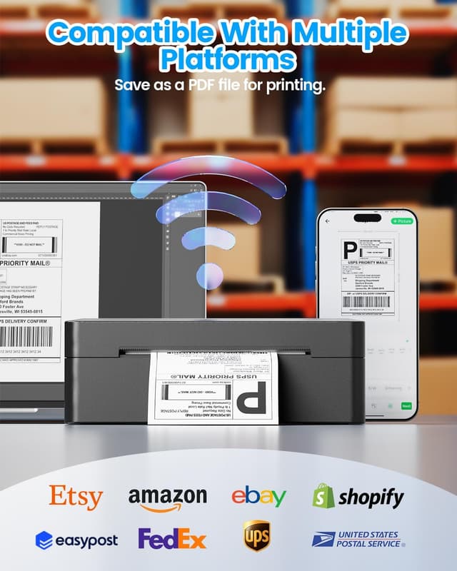 Thumbnail 6 de ByteCintia Bluetooth & USB 4x6 Thermal Shipping Label Printer (203 dpi) for small business