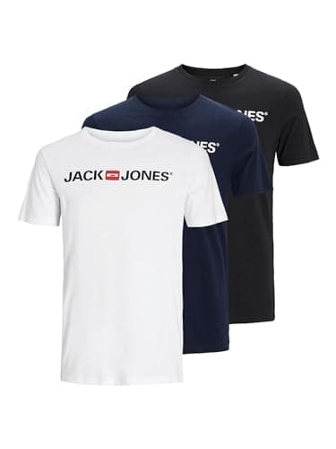 Detalle de JACK & JONES Jjecorp 3pk Camisetas Básicas