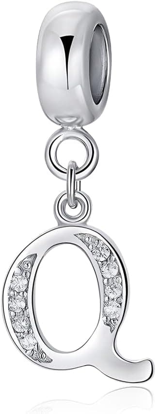 Detalle de LMLMECREA Damen Initiale Q Charms-Anhänger aus 925 Sterling Silber für europäische Armbänder