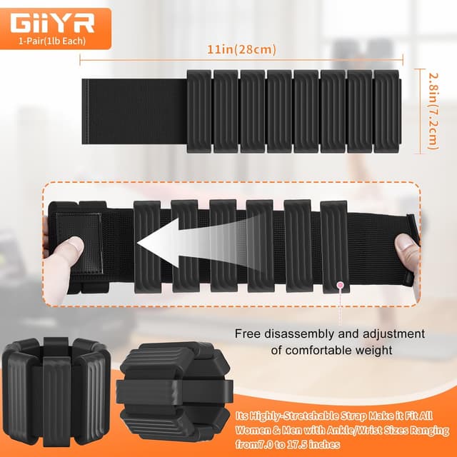 Thumbnail 1 de Giiyr Ankle Weights Set 1 lb Each