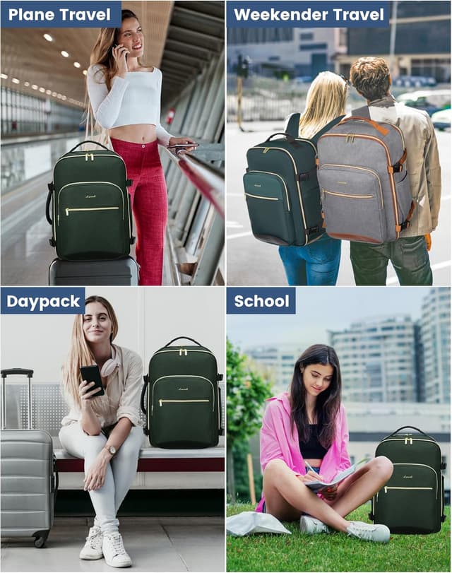Thumbnail 6 de LOVEVOOK Handgepäck-Rucksack für Flugzeug 40 L mit separatem Laptopfach bis 17,3 Zoll