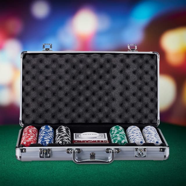 Detalle 2 de Relaxdays Coffret de poker 300 jetons et accessoires