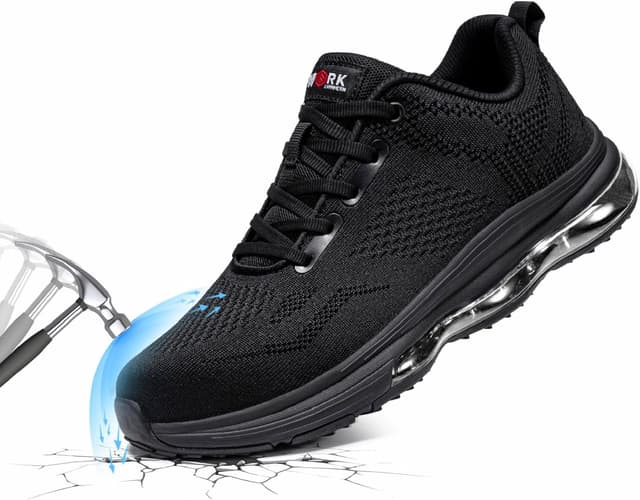 Detalle de LARNMERN Safety Trainers non-slip steel toe cap work sneakers (slip-on)