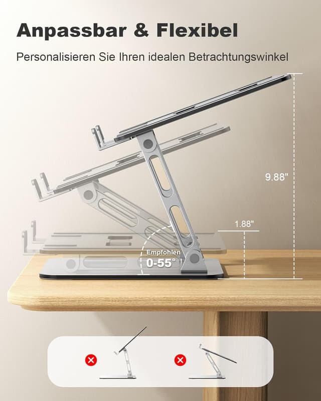 Detalle 2 de Babacom Laptop Ständer höhenverstellbar 4,8–25,9 cm