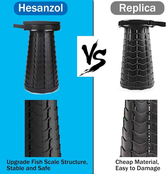 Detalle 2 de Hesanzol Tragbarer Teleskophocker einziehbar 180 kg