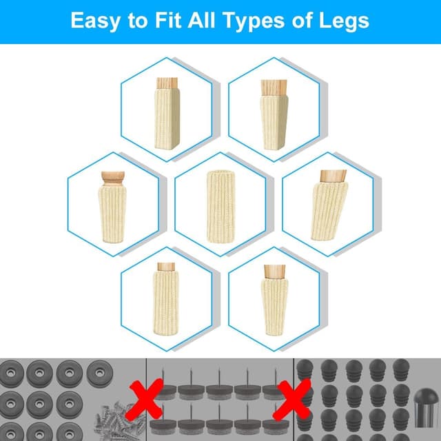 Detalle de OSDUE set da 24 calzini per sedie in maglia antiscivolo con protezione per gambe e pavimenti