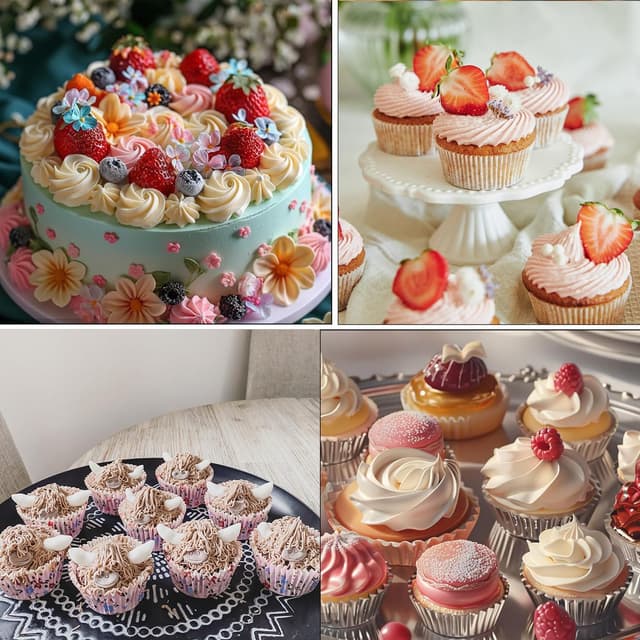 Detalle de Tumtanm Professional Large Piping Nozzles (4 pcs) stainless steel icing tips for cupcakes and baking