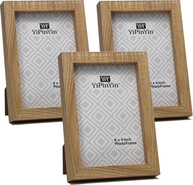 Imagen de Natural Wood Effect 4x6 Photo Frame Set of 3 en OfertitasTOP