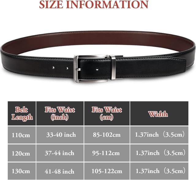 Detalle 2 de AivaToba Cinturón de cuero reversible 3,4 cm