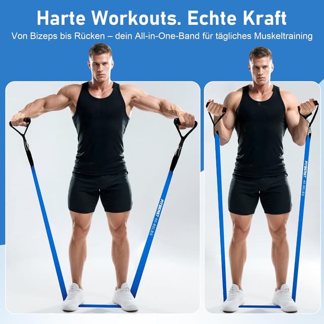 Detalle de FitBeast Widerstandsbänderset (5 Bänder) inkl. Handschuhen & Türanker für Krafttraining zu Hause
