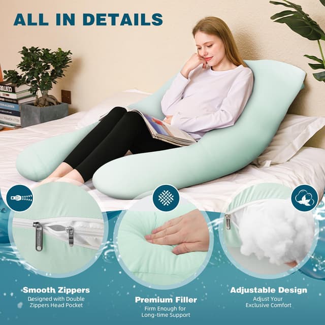 Detalle 1 de Cooling maternity pillow 55 inch U-shape