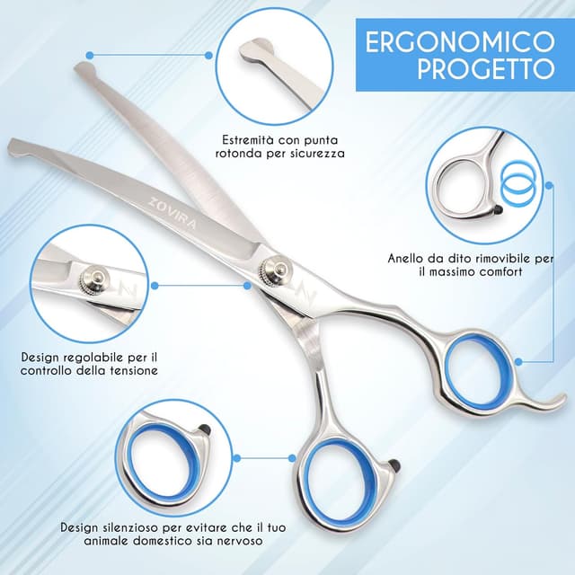Thumbnail 1 de Zovira forbici per toelettatura cani 6,5" professionali