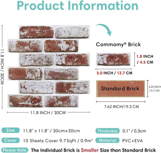 Thumbnail 2 de Paneles de Pared 3D Ladrillo efecto piedra autoadhesivo