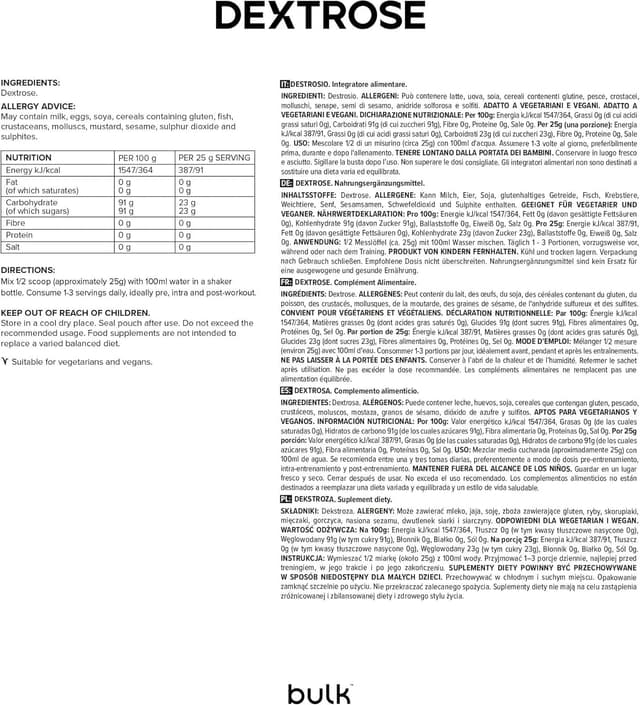 Thumbnail 1 de Bulk Destrosio D-Glucosio 2,5 kg — Carboidrati in polvere 🥤