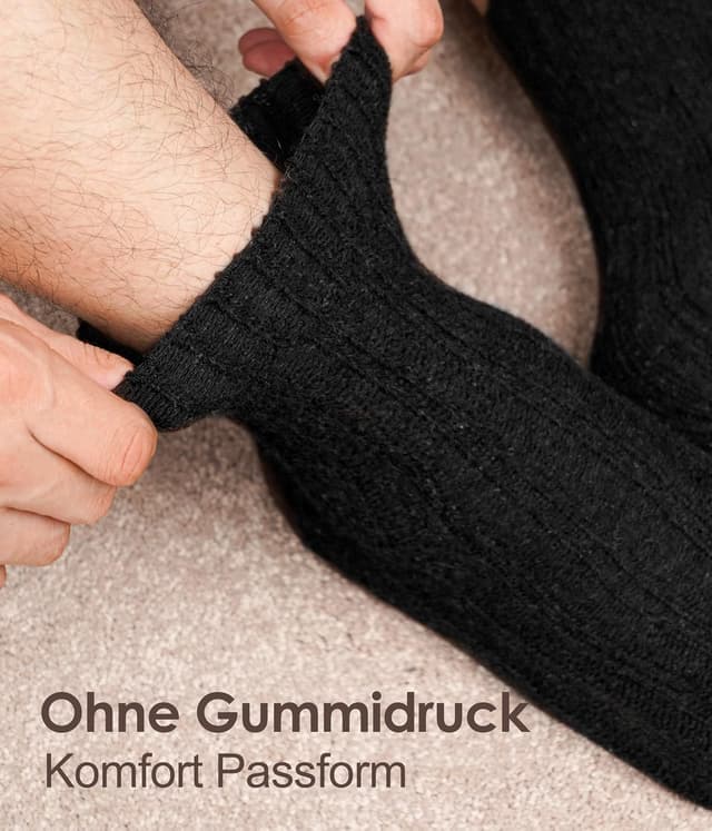 Detalle 2 de FORVEVO Alpaka Socken 4 Paar Wollsocken