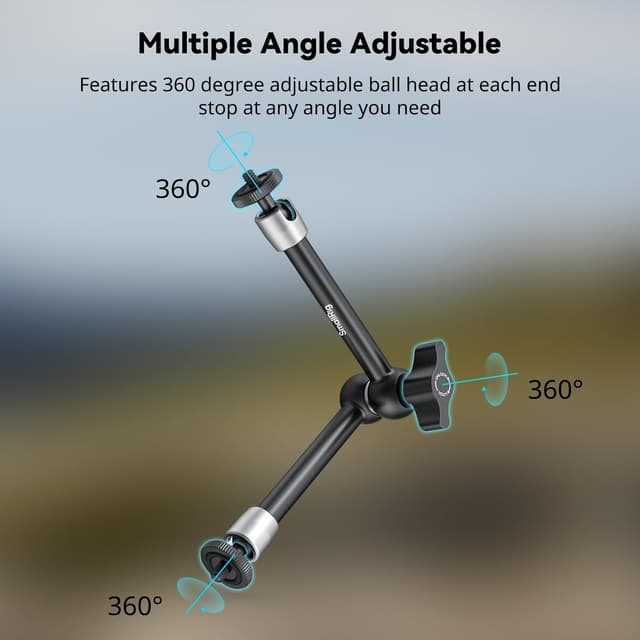 Detalle 2 de SMALLRIG Bras Magique 9,8 pouces (lot de 2) avec filetage 1/4"-20 – support de bras articulé pour moniteur, caméra et LED (5317)