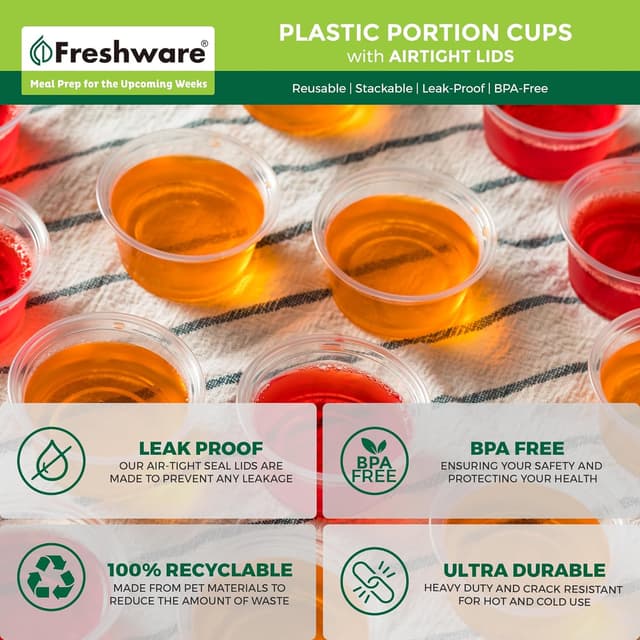 Thumbnail 5 de Freshware Plastic Portion Cups 2 oz 🧁